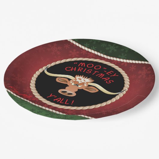 Comical Longhorn Steer Papieren Bordje (Gekanteld)