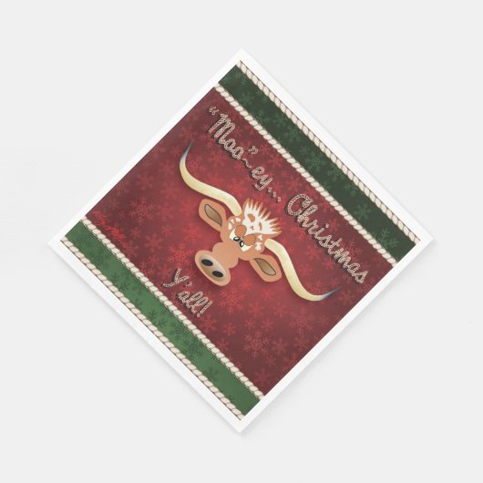 Comical Longhorn Steer Servet (Hoek)