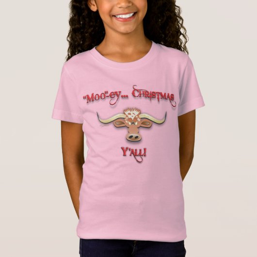 Comical Longhorn Steer T-shirt (Voorkant)