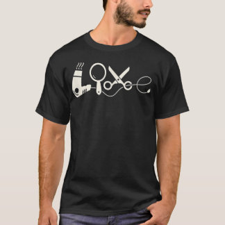 Comical LOVE Haarstylist Mannen and Women Barber G T-shirt