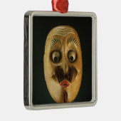 Comical Mask, noh Theater Metalen Ornament (Rechts)