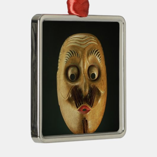 Comical Mask, noh Theater Metalen Ornament (Rechts)