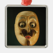 Comical Mask, noh Theater Metalen Ornament (Voorkant)
