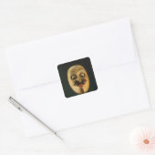 Comical Mask, noh Theater Vierkante Sticker (Envelop)