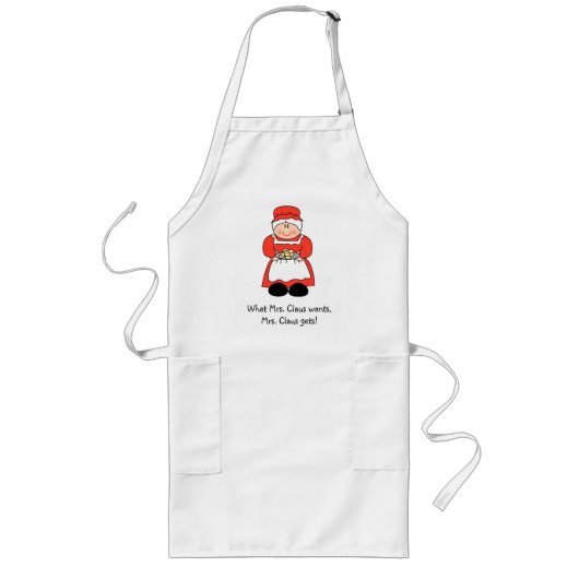 Comical Mrs Santa Apron Lang Schort (Voorkant)