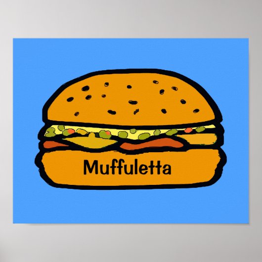 Comical Muffuletta Sandwich Poster (Voorkant)
