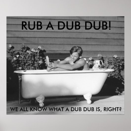 Comical Poster Boy die met zijn hond zwemt (Voorkant)