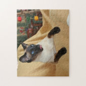 Comical Seal Point Siamese Cat Licking it's Nose Legpuzzel (Verticaal)