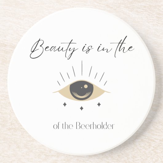 Comical Stone Onderzetter - Beer Lovers Pun (Voorkant)