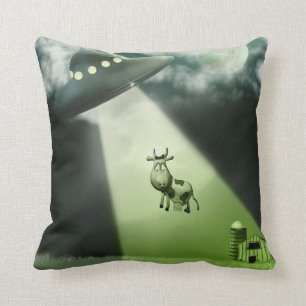 Comical UFO Cow Abduction American MoJo Kussens