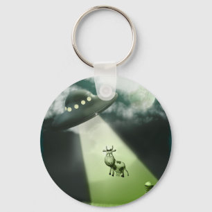 Comical UFO Cow Abduction Sleutelhanger