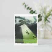 Comical UFO Koe Abduction Briefkaart (Staand voorkant)