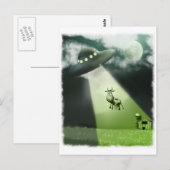 Comical UFO Koe Abduction Briefkaart (Voorkant / Achterkant)
