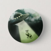 Comical UFO Koe Abduction Button (Voorkant)