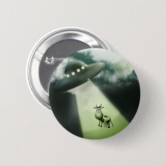 Comical UFO Koe Abduction Button (Voorkant /achterkant)
