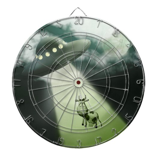 Comical UFO Koe Abduction Dartboard Dartbord (Voorkant)