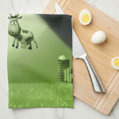 Comical UFO Koe Abduction Kitchen Towels Theedoek (Quarter Fold)