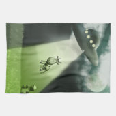 Comical UFO Koe Abduction Kitchen Towels Theedoek (Horizontaal)