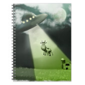Comical UFO Koe Abduction Notitieboek (Voorkant)