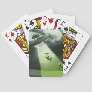 Comical UFO Koe Abduction Plays (Spelkaarten) Pokerkaarten