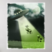 Comical UFO Koe Abduction Poster (Voorkant)