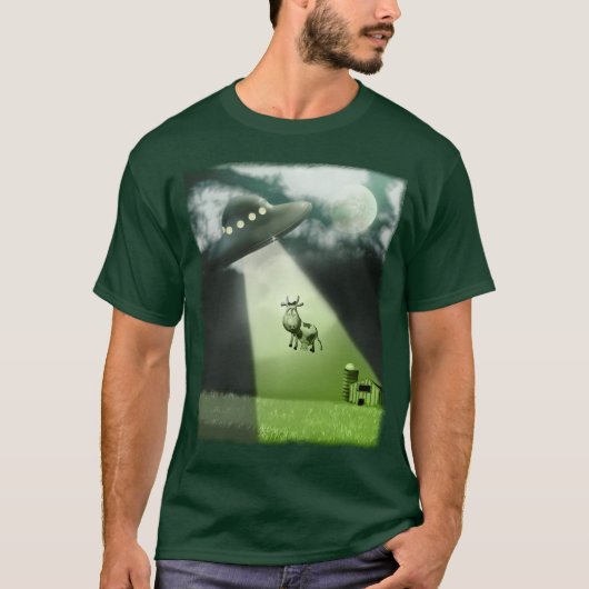 Comical UFO Koe Abduction T-Shirt (Voorkant)