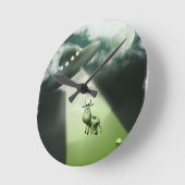 Comical UFO Koe Abduction Wall Clock Ronde Klok (Hoek)