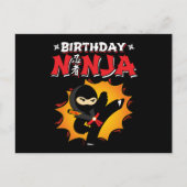 Comicboek stijl super feest verjaardag ninja briefkaart (Voorkant)