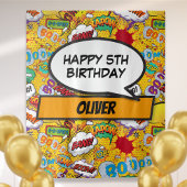 Comicbook-superheld verjaardagsfeestje foto-achter wandkleed