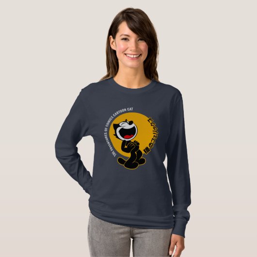 Comics Cartoon Cat | Lange mouwen voor dames T-shirt (Voorkant volledig)