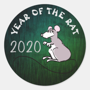Comics Chinees Rat Nieuwjaar 2020 Ronde Sticker