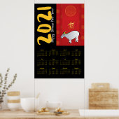 Comics Chinese Ox Year 2021 Calendar 24x36 P Poster (Keuken)