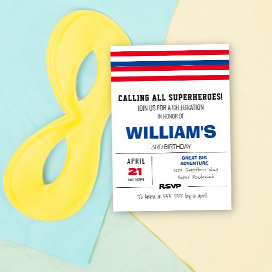 Comics Color Birthday Invitation Kaart