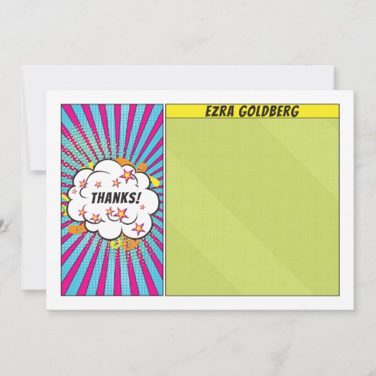 Comics Comic Book Bar of Bat Mitzvah Dank u Bedankkaart (Voorkant)