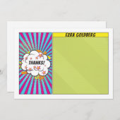 Comics Comic Book Bar of Bat Mitzvah Dank u Bedankkaart (Voorkant / Achterkant)