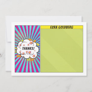 Comics Comic Book Bar of Bat Mitzvah Dank u Bedankkaart