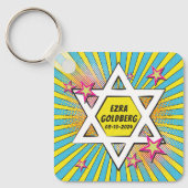 Comics Comic Book Bar of Bat Mitzvah gepersonalise Sleutelhanger (Voorkant)