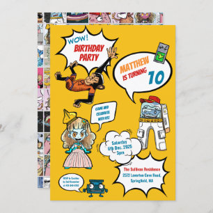 Comics Cool Superheld Party Birthday Uitnodiging