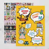 Comics Cool Superhero Party Verjaardag Uitnodiging (Voorkant / Achterkant)