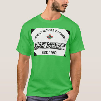 Comics FilmsV Shows Blijf Nerdy Opgericht 1989 fam T-shirt