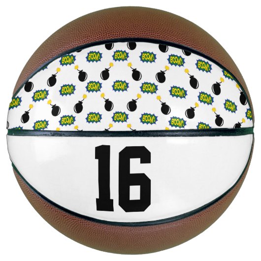 Comics Funny Smart Sports Superheld Boom Bomb Age Basketbal (Voorkant)