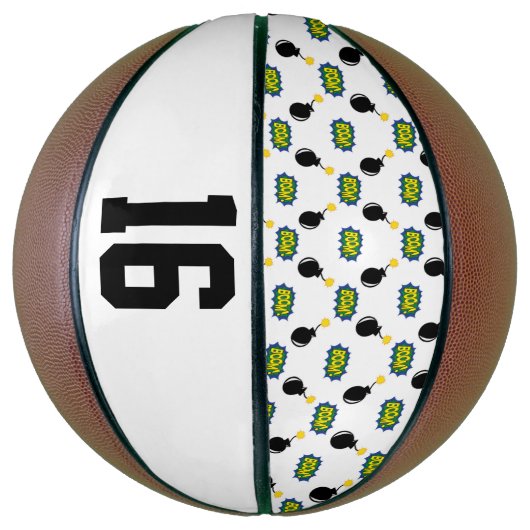 Comics Funny Smart Sports Superheld Boom Bomb Age Basketbal (Verticaal)