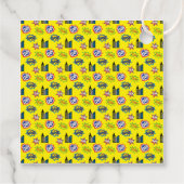 Comics Funny Superheld Stars Red Blue Gift Label (Achterkant)