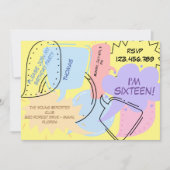 Comics pop kunst spraak bubbels tiener kids birthd kaart (Voorkant)