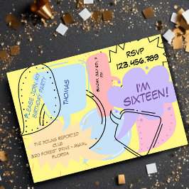 Comics pop kunst spraak bubbels tiener kids birthd kaart