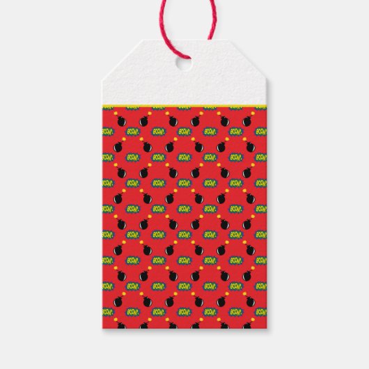 Comics Superhero Firecracker Boom Fun Smart Kinder Cadeaulabel (Voorkant)