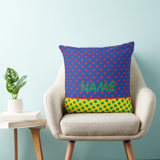 Comics Superhero NAAM Sterren Stippen Kleurrijke K Kussen (Stoel)