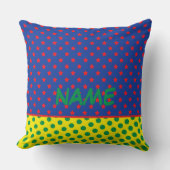 Comics Superhero NAAM Sterren Stippen Kleurrijke K Kussen (Voorkant)