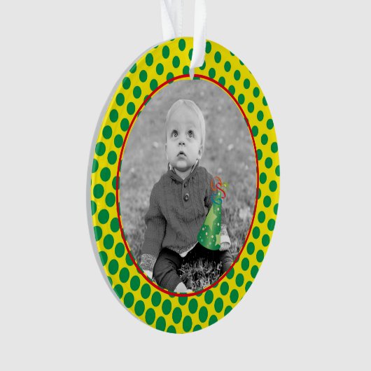 Comics Superhero Stippen Kids Verjaardag FOTO NAAM Ornament (voorkant)