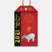 Comics Traditional Chinese Ox Year 2021 gift Label Cadeaulabel (Voorkant)